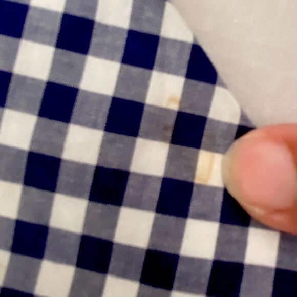 J Crew Mens Neck Tie Summer Cotton Gingham Plaid Navy And White - Picture 4 of 6